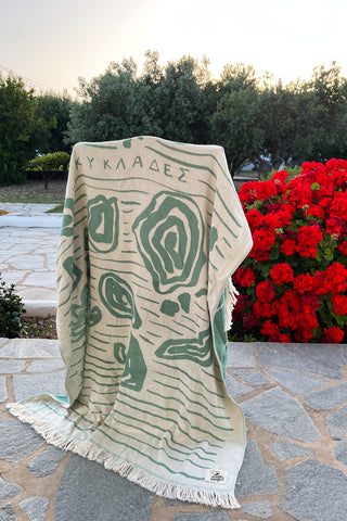 “Aigaio” Beach Towel in Mint