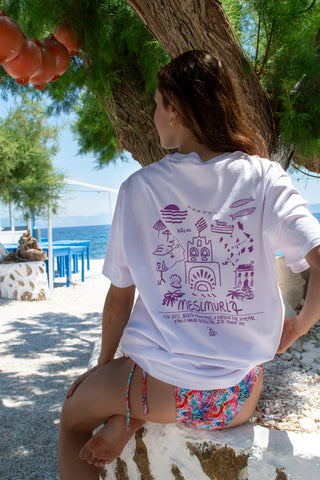 “Mesimvria” Oversized White T-Shirt
