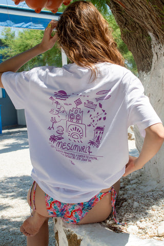 “Mesimvria” Oversized White T-Shirt