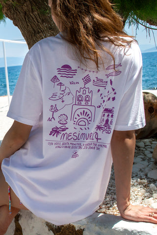 “Mesimvria” Oversized White T-Shirt