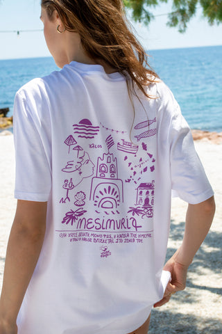 “Mesimvria” Oversized White T-Shirt