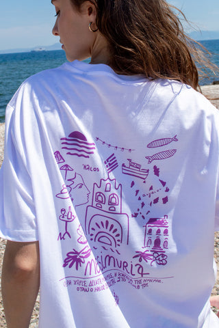 “Mesimvria” Oversized White T-Shirt