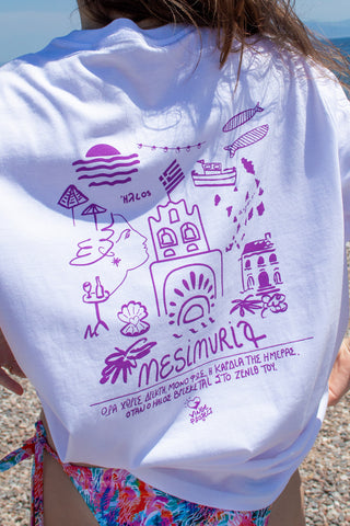 “Mesimvria” Oversized White T-Shirt