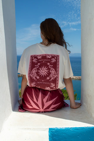 “Thalatta Hypnotica” Oversized Off White T-Shirt