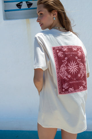 “Thalatta Hypnotica” Oversized Off White T-Shirt