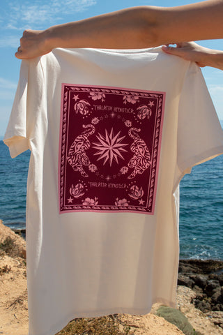 “Thalatta Hypnotica” Oversized Off White T-Shirt