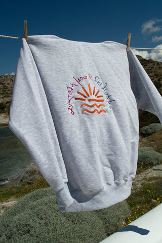 "Anatoli mou" Zaketa Hoodie in Light Grey 𝗢𝗻𝗲 𝗦𝗶𝘇𝗲
