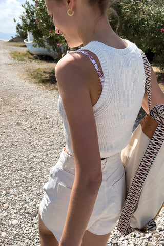 "Hermosa" in Beige - Canvas Backpack