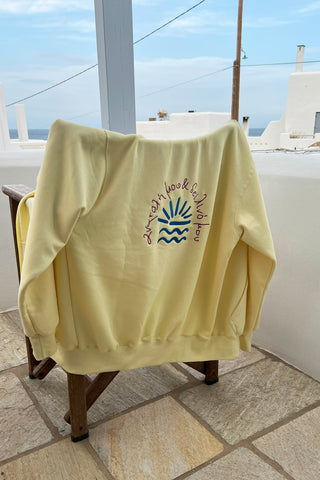 "Anatoli mou" Zaketa Hoodie in Lemon Yellow 𝗢𝗻𝗲 𝗦𝗶𝘇𝗲