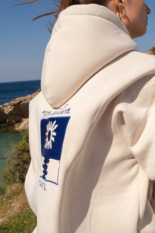 "Tous Kavous Lisate" Cream Hoodie 𝗢𝗻𝗲 𝗦𝗶𝘇𝗲