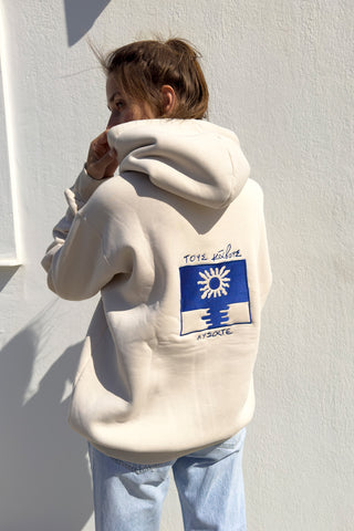 "Tous Kavous Lisate" Cream Hoodie 𝗢𝗻𝗲 𝗦𝗶𝘇𝗲