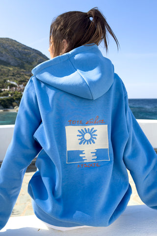 "Tous Kavous Lisate" Light Blue Hoodie ๐ข๐ป๐ฒ ๐ฆ๐ถ๐๐ฒ
