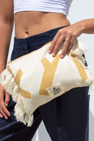 "Cyclades" Clutch Bag in Golden Sand