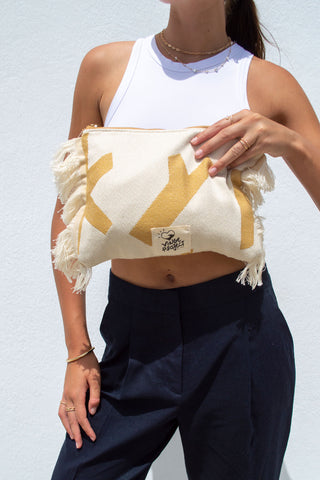 "Cyclades" Clutch Bag in Golden Sand