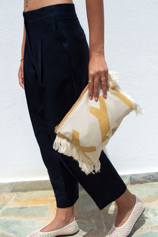 "Cyclades" Clutch Bag in Golden Sand