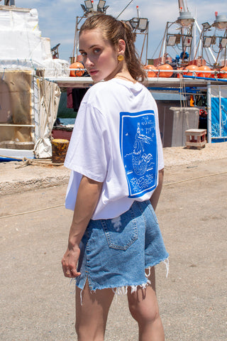 “Mermaids” Oversized White T-Shirt