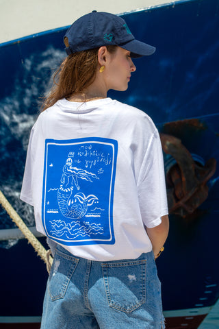 “Mermaids” Oversized White T-Shirt