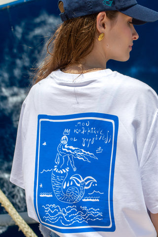“Mermaids” Oversized White T-Shirt