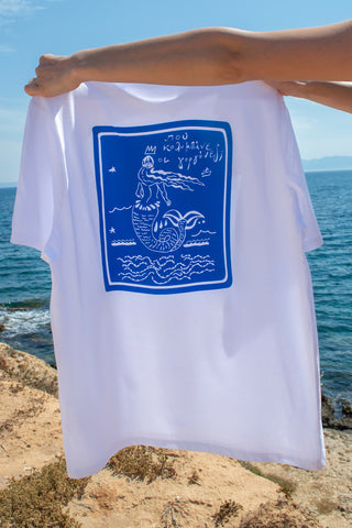 “Mermaids” Oversized White T-Shirt