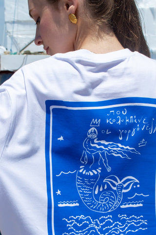 “Mermaids” Oversized White T-Shirt
