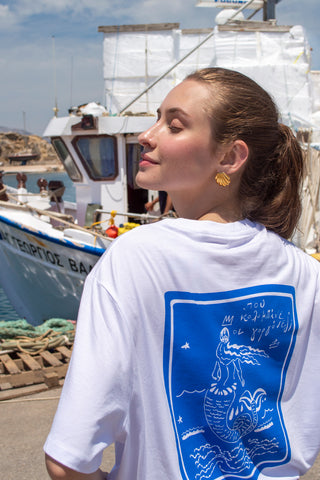 “Mermaids” Oversized White T-Shirt