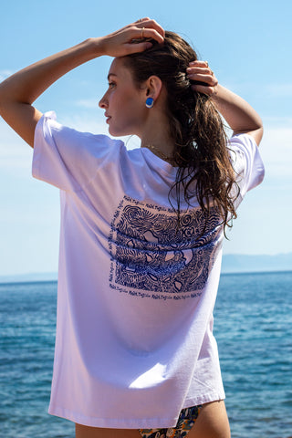 “Kala Taksidia” Oversized White T-Shirt
