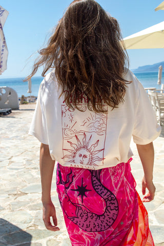 “Liakada” Oversized Off White T-Shirt