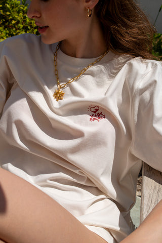 “Liakada” Oversized Off White T-Shirt
