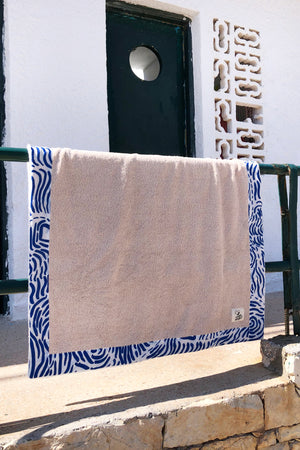"Kala Taksidia" Beach Towel in Sailor & Crema (LAST ITEMS)