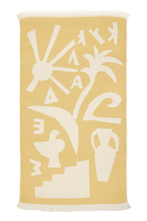 “Cyclades” Beach Towel in Golden Sand