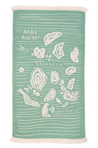 “Aigaio” Beach Towel in Mint