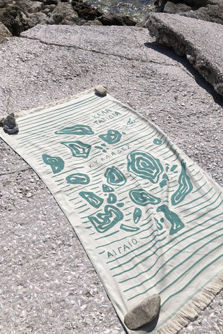 “Aigaio” Beach Towel in Mint