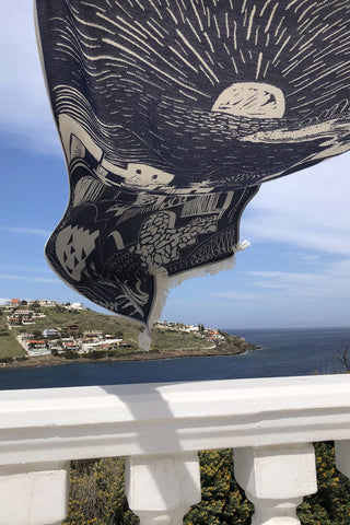 “Oia” Beach Towel in Blue Navy