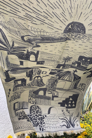 “Oia” Beach Towel in Blue Navy