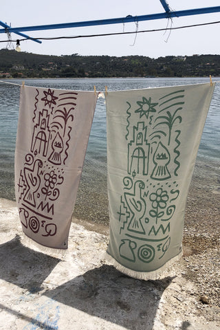 “Sifnos” Beach Towel in Mint