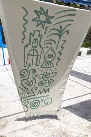 “Sifnos” Beach Towel in Mint