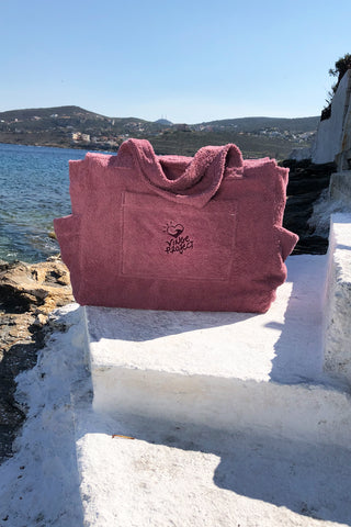 "Dusty Pink" Beach Bag with Zipper