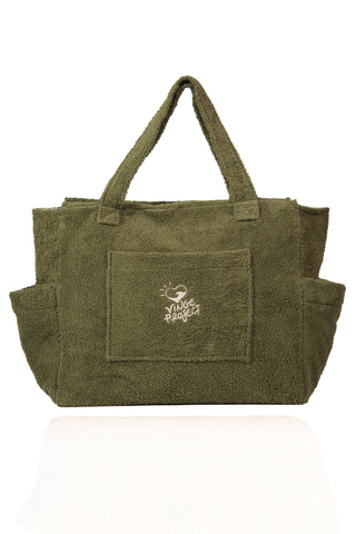 "Olive" Beach Bag with Zipper (3 LAST ITEMS)
