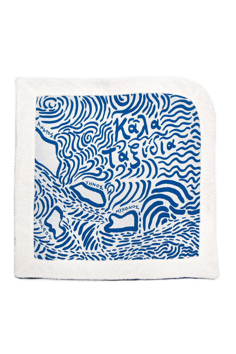 "Kala Taksidia" Kid’s Towel in Blue & Sailor