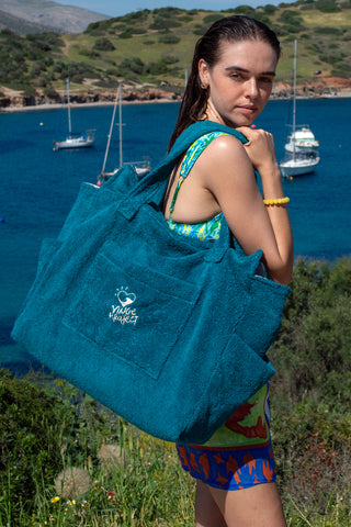"Emerald" Beach Bag with Zipper