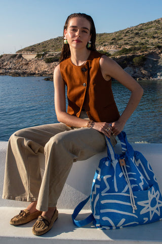"Cyclades" Backpack in Aegean Blue
