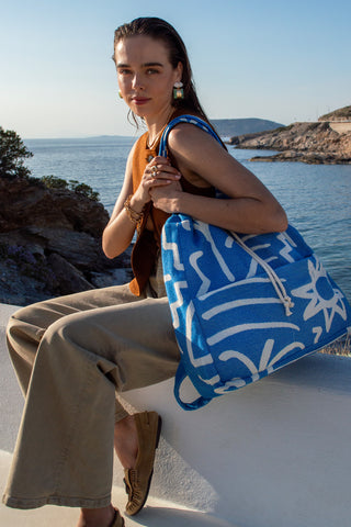 "Cyclades" Backpack in Aegean Blue
