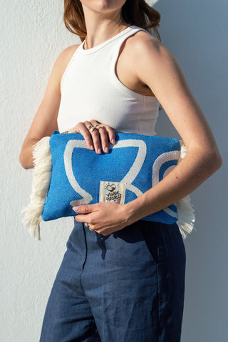 "Cyclades" Clutch Bag in Aegean Blue