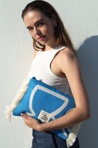 "Cyclades" Clutch Bag in Aegean Blue