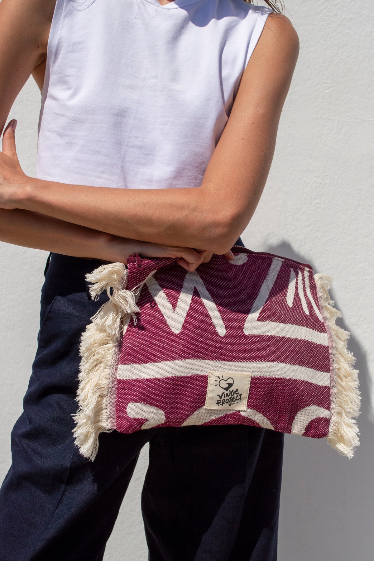 "Cyclades" Clutch Bag in Burgundy