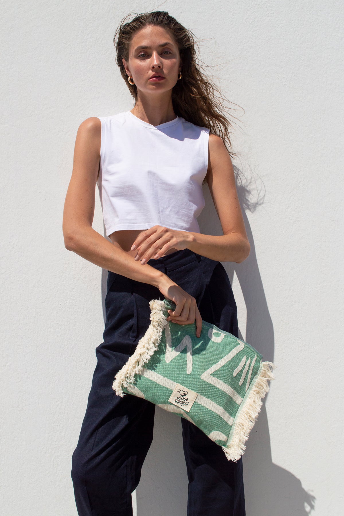 "Cyclades" Clutch Bag in Mint