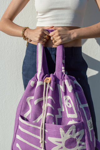 "Cyclades" Backpack in Lavender Purple