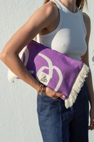 "Cyclades" Clutch Bag in Lavender Purple