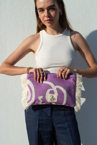 "Cyclades" Clutch Bag in Lavender Purple
