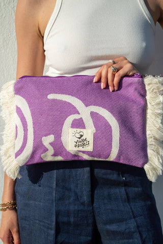 "Cyclades" Clutch Bag in Lavender Purple